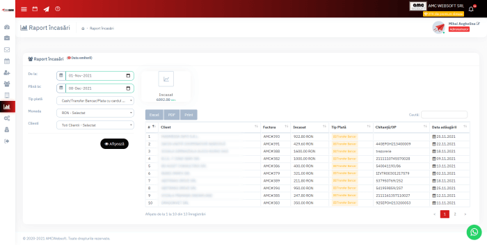 Gestionarea incasarii facturilor